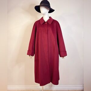 Elegant Burgundy Coat with Hat